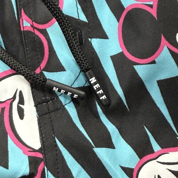 Disney‎ Neff Mens M Mickey Mouse Swim Trunks Shorts Black Blue Pink Graphic NWT - Picture 8 of 11